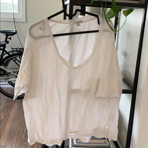 Oversized white tee